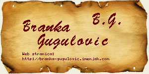 Branka Gugulović vizit kartica
